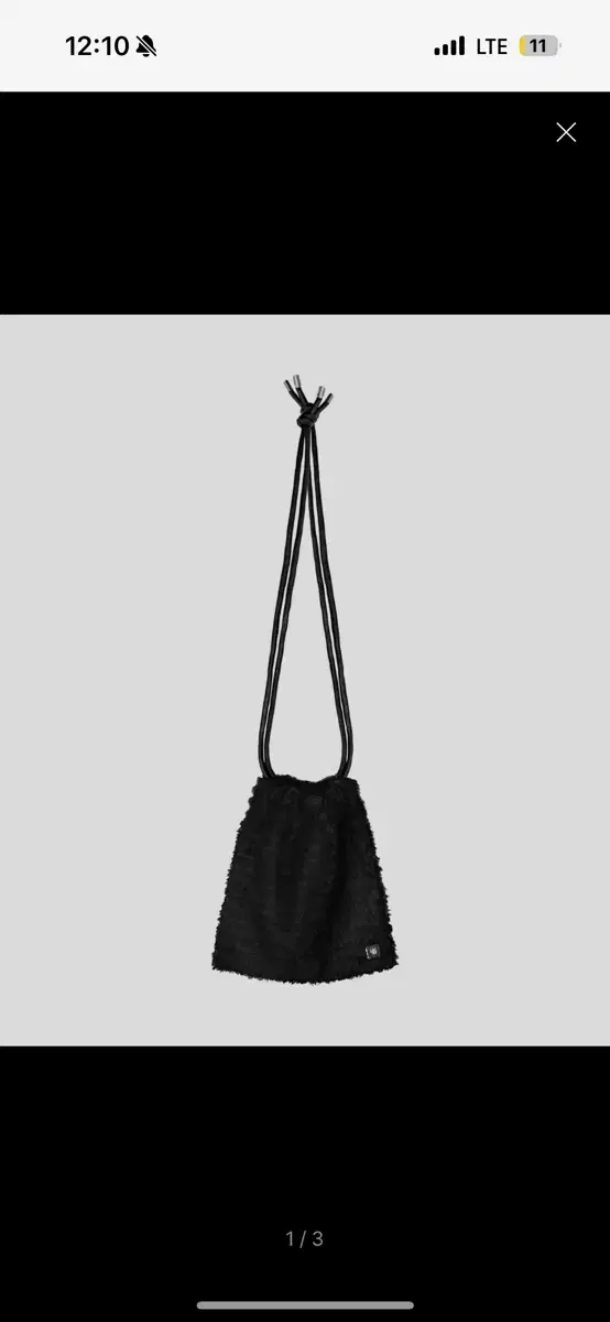 트리밍버드 Fringe Fur Bag Black